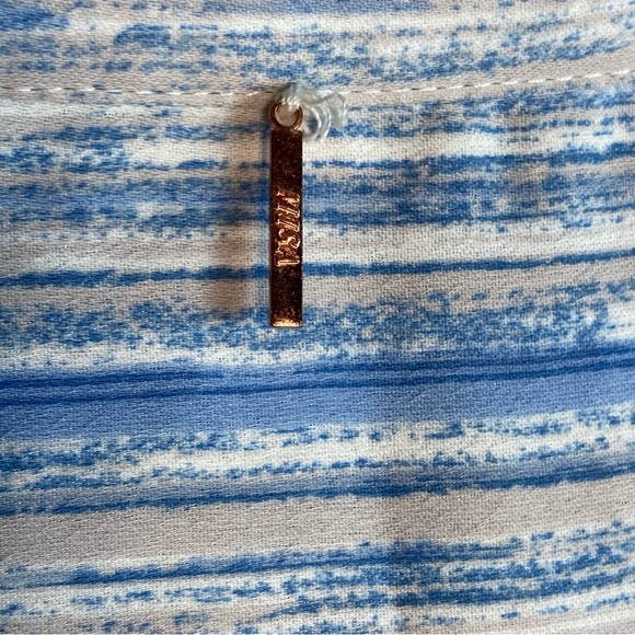 MISA shirt dress striped and tiered blue and white size large - Picture 12 of 13